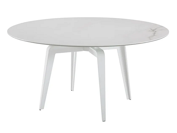 Round table with marble effect porcelain stoneware top LIGNE ROSET Odessa factory LIGNE ROSET from Italy. Foto №1