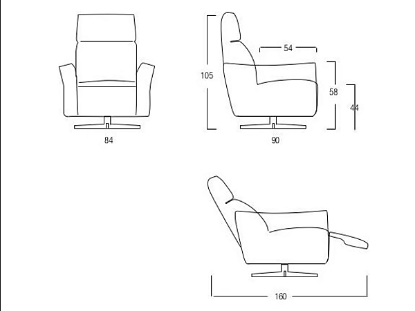 Swivel Recliner Leather Armchair Egoitaliano Blues factory Egoitaliano from Italy. Foto №7