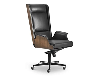 High Back Leather and Wood Executive Chair Garbo i 4 Mariani