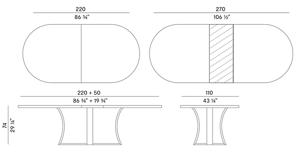 Extending oval table in wood Potocco Grace 834 TO1 834/TO1 factory POTOCCO from Italy. Foto №5