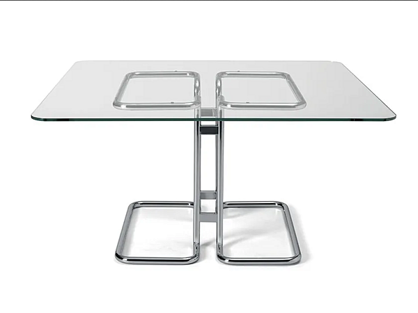 Square glass and steel table Tucroma i 4 Mariani factory i 4 Mariani from Italy. Foto №1