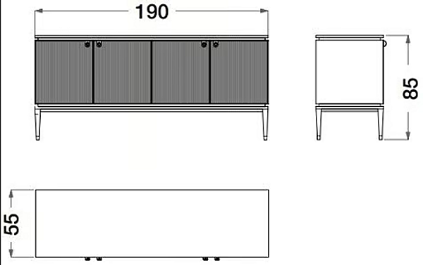 Wood Veneer and Nabuk Sideboard Dragonfly CPRN HOMOOD D626 factory CPRN HOMOOD from Italy. Foto №3