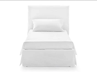 Single bed with high padded back and removable cover Gervasoni Ghost 82 S factory Gervasoni from Italy