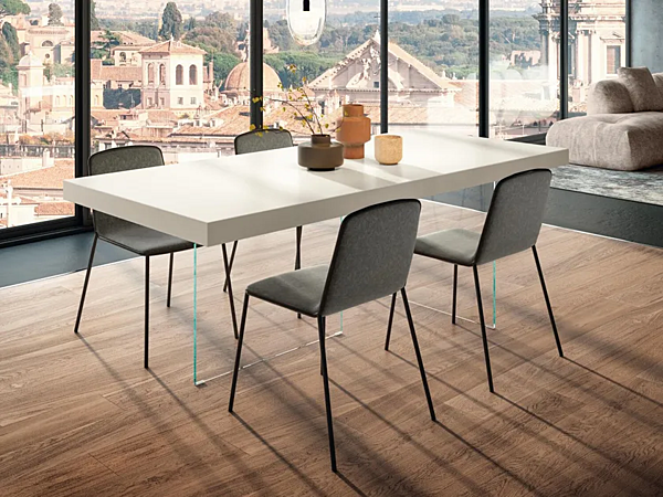 Rectangular wood and glass table LAGO AIR 2170L 2170L factory LAGO from Italy. Foto №1