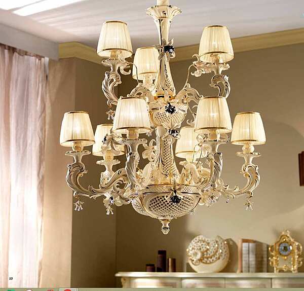 Chandelier LORENZON (F.LLI LORENZON) LL.15/AVOP/F/4PA/6+3F factory LORENZON (F.LLI LORENZON) from Italy. Foto №2