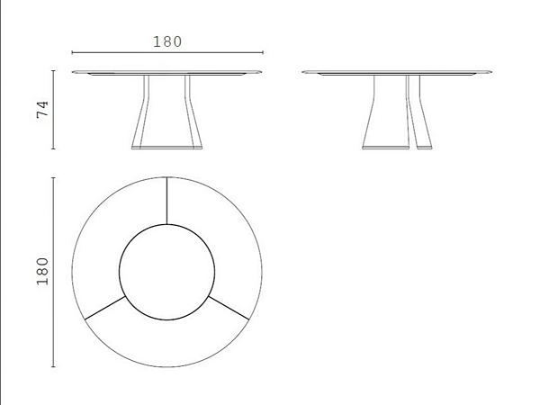 Round wooden and marble table with lazy susan CPRN HOMOOD Talos R factory CPRN HOMOOD from Italy. Foto №5