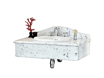 Single Carrara Marble Washbasin Countertop Gentry Home Cambridge 1 3052 factory Gentry Home from Italy