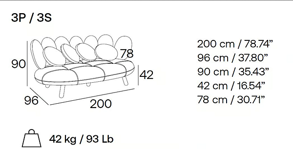 Three-seater fabric sofa Jelly Adrenalina IMB1070340 factory ADRENALINA from Italy. Foto №5