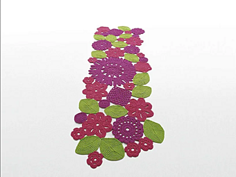 Rectangular Crochet Rug with Floral Pattern PAOLA LENTI TCH01 factory PAOLA LENTI from Italy