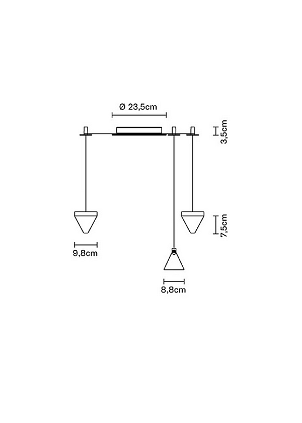 LED crystal pendant lamp Tripla 3 spots Fabbian factory Fabbian from Italy. Foto №5