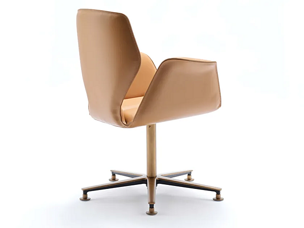 Swivel leather office chair with armrests 5 spoke base FASEM Fosca Big FOSCA BIG ABF factory FASEM from Italy. Foto №10