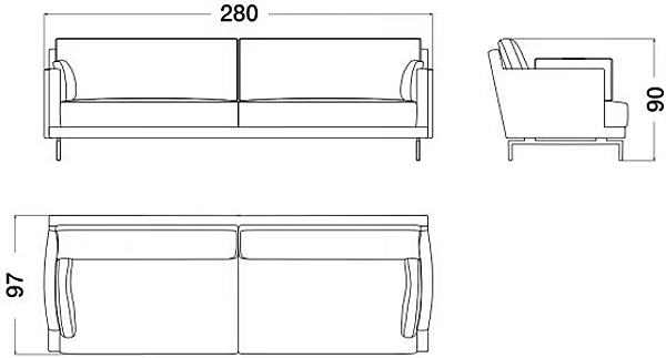 4-seater leather sofa Sesto Senso CPRN HOMOOD S529 factory CPRN HOMOOD from Italy. Foto №2