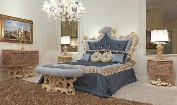 FRATELLI RADICE bed Model 016 Product double bed headboard and frame factory FRATELLI RADICE from Italy. Foto №1