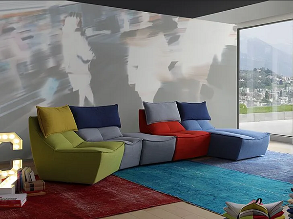 Sectional fabric recliner sofa Hip Hop Calia Italia PREMIUM 838, PREMIUM 830 factory Calia Italia from Italy. Foto №1