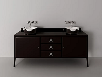 Floor standing double vanity unit wood and glass Park Avenue Sophia 3A PKRSOPHIA3A