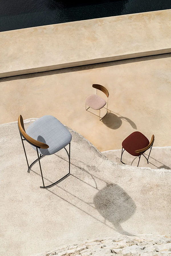 Sled Base Garden Chair with Upholstered Back Potocco Keel 922 Out 922-OUT factory POTOCCO from Italy. Foto №4