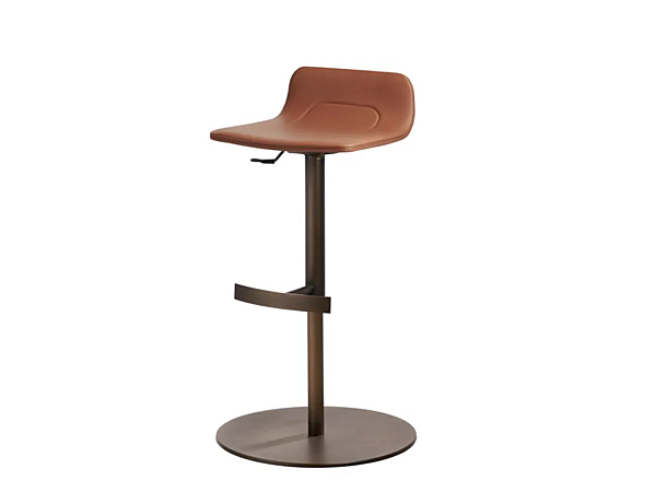Height Adjustable Leather Stool with Gas Lift Potocco Torso 837 AI Gas 837/AI-GAS factory POTOCCO from Italy. Foto №1