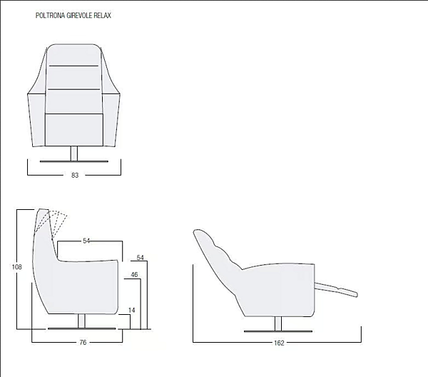 Swivel leather armchair with motorised functions Egoitaliano Nora factory Egoitaliano from Italy. Foto №5