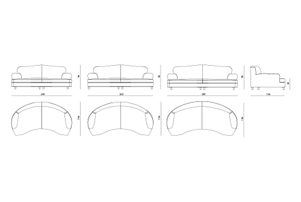 Radius sofa VISIONNAIRE (IPE CAVALLI) GINEVRA SHAPED factory VISIONNAIRE (IPE CAVALLI) from Italy. Foto №6