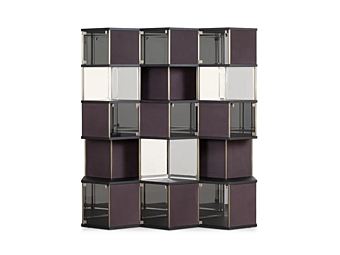 Freestanding double sided open bookcase in wood BAXTER HIVE