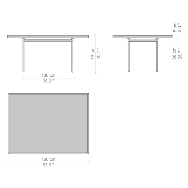 Rectangular table in oak wood CASSINA LC12 factory CASSINA from Italy. Foto №4