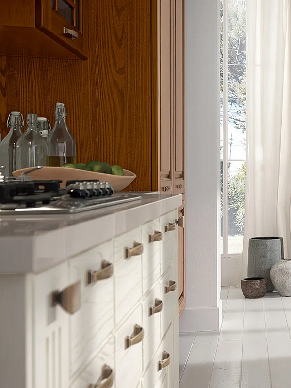 Wooden kitchen with handles LUBE CUCINE Laura 02 factory LUBE CUCINE from Italy. Foto №8