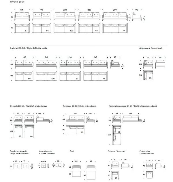 Three-Seater Fabric Sofa Essentiel Saba factory SABA from Italy. Foto №11