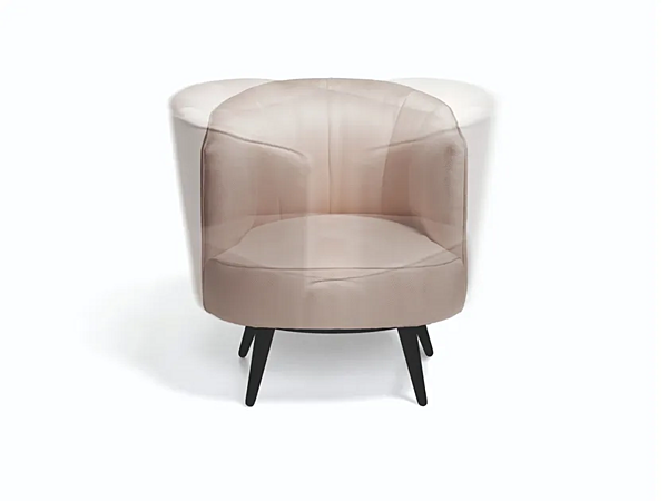 Swivel armchair in leather or fabric VIBIEFFE 1650 Cordi factory VIBIEFFE from Italy. Foto №3