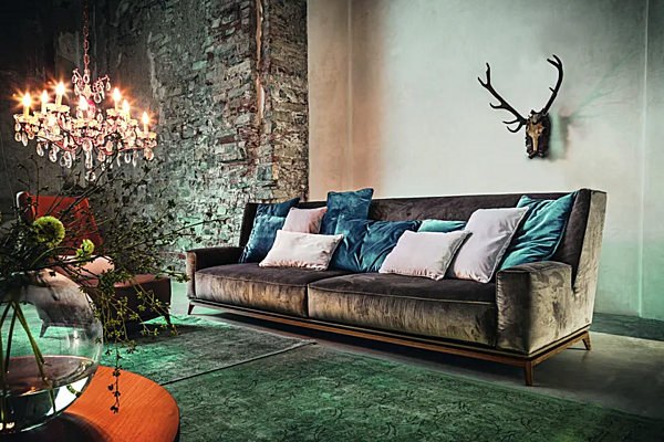 Three-seater sofa in leather or fabric VIBIEFFE Opera 430 factory VIBIEFFE from Italy. Foto №4