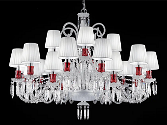 Crystal Chandelier Imperial Charm Color Shade L24 Euroluce Lampadari factory EUROLUCE LAMPADARi from Italy