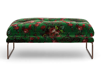 Upholstered fabric footstool Saba New York Suite