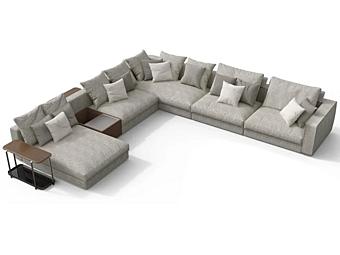 Corner modular fabric sofa with chaise longue GIORGETTI Skyline