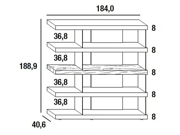 Sectional bookcase in wood LAGO AIR 0559 factory LAGO from Italy. Foto №3