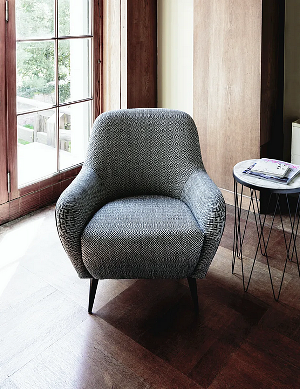 Armchair with armrests in fabric or leather VIBIEFFE 650 Nido factory VIBIEFFE from Italy. Foto №2