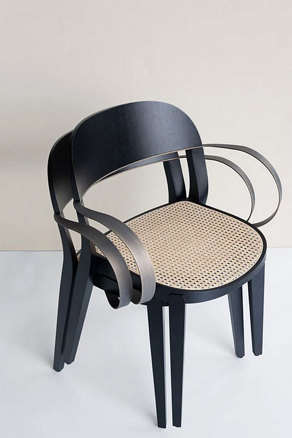 Stackable straw chair with armrests Potocco Minima 949 PC 949/PC factory POTOCCO from Italy. Foto №3