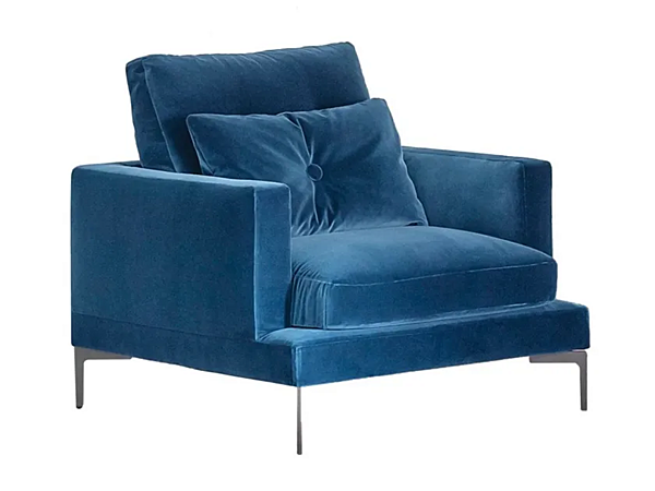 Fabric armchair with removable cover and armrests Saba Essentiel factory SABA from Italy. Foto №1