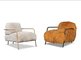 Armchair with upholstered back BAXTER Bruxelles factory BAXTER from Italy