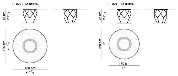 Round crystal table ESA i 4 Mariani factory i 4 Mariani from Italy. Foto №5
