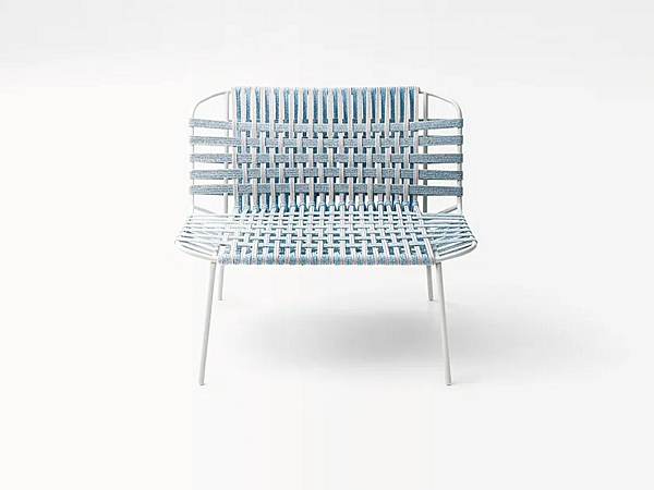 Garden Easy Chair in Stainless Steel with Soft Backrest PAOLA LENTI Telar B157A/B157C factory PAOLA LENTI from Italy. Foto №1