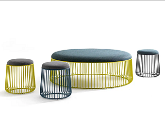Stainless Steel Garden Stool with Integrated Cushion BertO Bruce Stainless Steel Garden Stool with Integrated Cushion BertO Bruce factory BertO from Italy