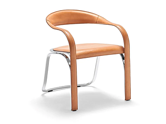 Tanned Leather Armchair Fettuccini FASEM FETTUCCINI P