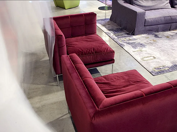 Sectional fabric armchair with soft back ERBA ITALIA LIPS factory ERBA ITALIA from Italy. Foto №4