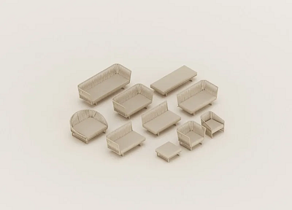 Modular garden sofa with fabric upholstery KETTAL Bitta factory KETTAL from Italy. Foto №4