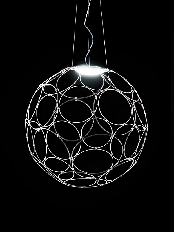 LED pendant lamp in steel from Fabbian Giro collection factory Fabbian from Italy. Foto №12