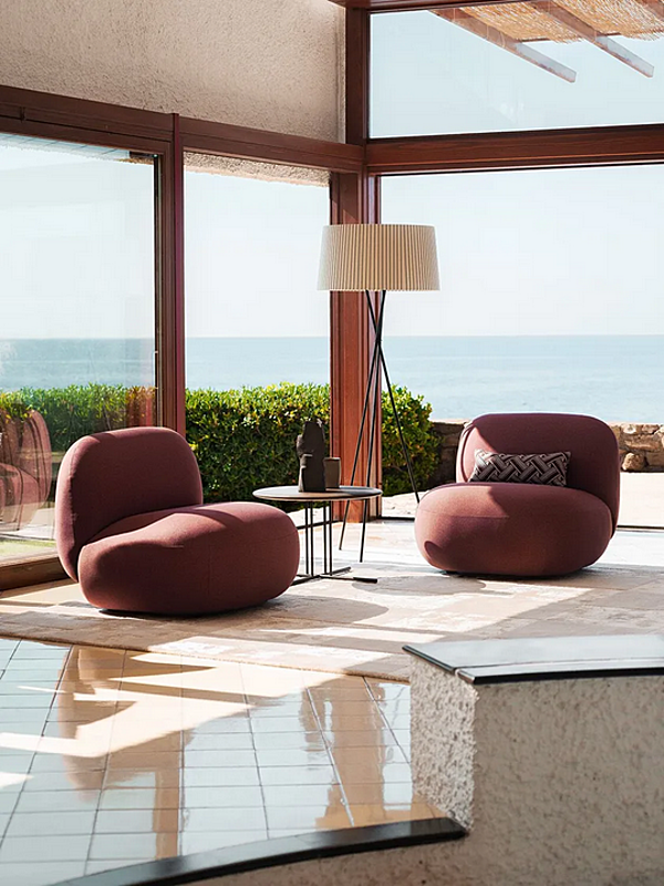 Fabric armchair with soft back Potocco Jade 953 L 953/L factory POTOCCO from Italy. Foto №4