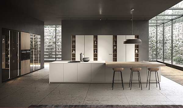 Fitted kitchen with island in wood ASTER CUCINE Atelier factory Aster Cucine from Italy. Foto №1
