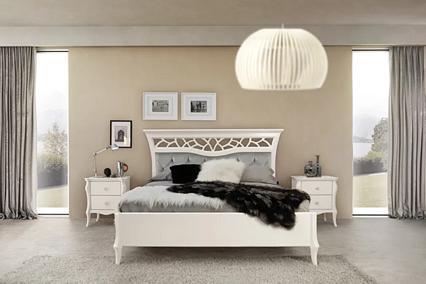 Double bed with tufted headboard MARZORATI Montecarlo factory MARZORATI from Italy. Foto №3