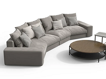 Sectional curved fabric sofa GIORGETTI Skyline