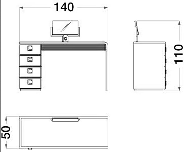 Wooden dressing table Sesto Senso CPRN HOMOOD S513 factory CPRN HOMOOD from Italy. Foto №2