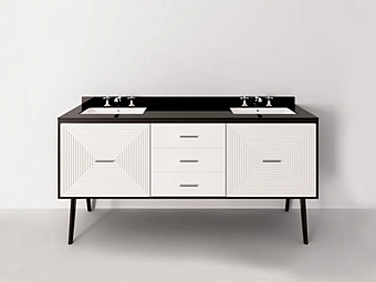 Double wood and glass vanity unit with integrated washbasin Park Avenue Maze 3S PKRMAZE3S factory Park Avenue from Italy